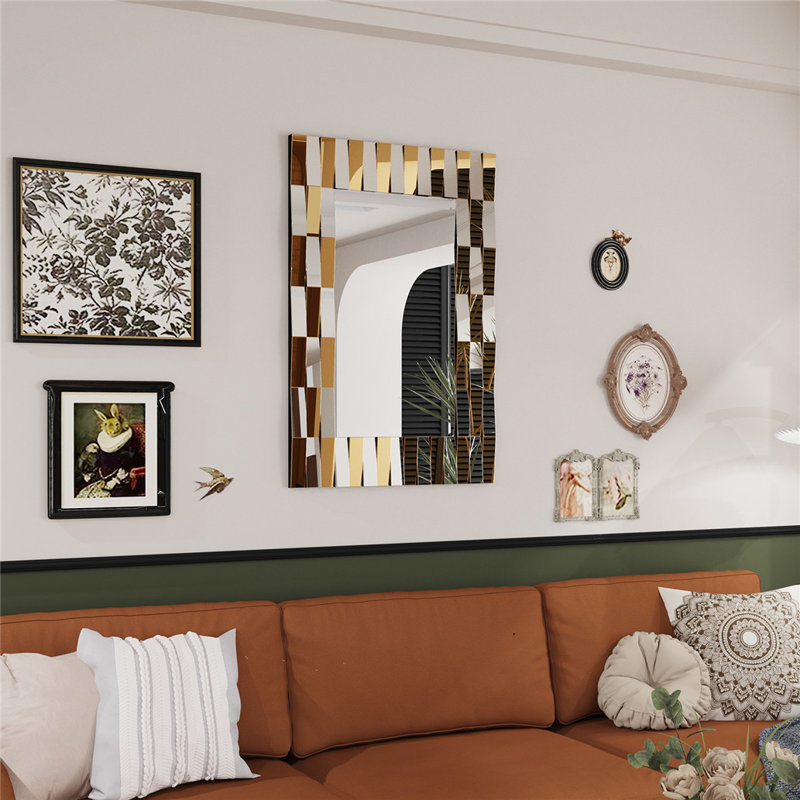 Antina Rectangle Glass Wall Mirror, 90cm H x 60cm W