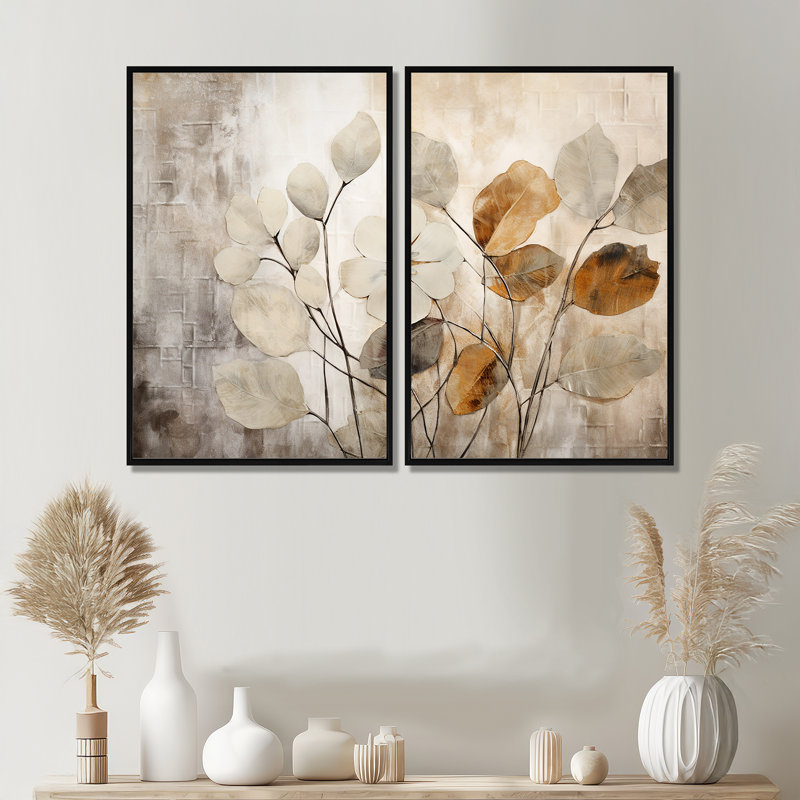 Baillons - 2 reproductions d'art moderne sur toile, H 36 po x l 48 po, Impression encadrée flottante, Noir
