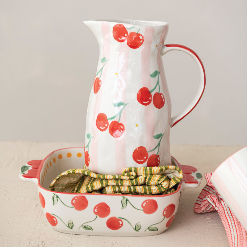 Stoneware Cherry Baker with Artisan Handles