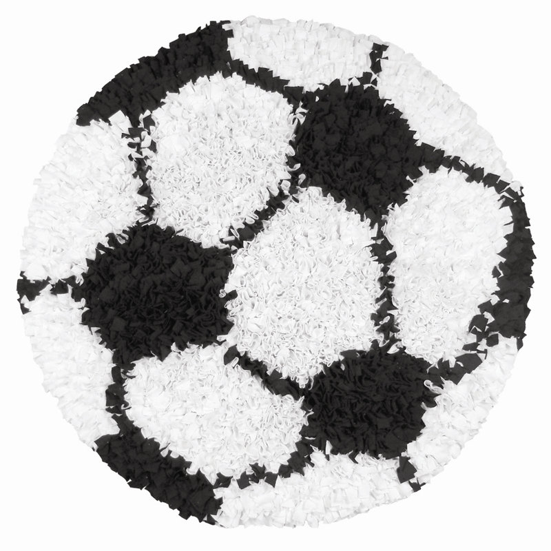 Cotton Geometric Indoor Rug, Round 3'
