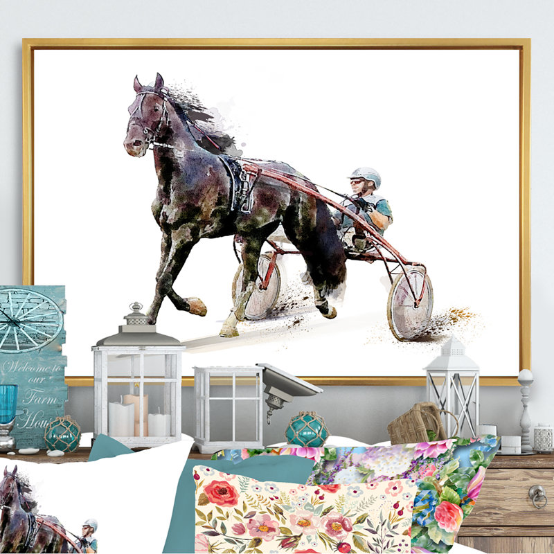 «Horse Race concurrence Derby Trotter III», reproduction d'art sur toile, H 8 po x l 12 po x P 1 po