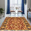 Tapis décoratif en laine noué à la main de conception unique noué à la main new age de style persan 18/20 rouge foncé 6 pi 1 po x 8 pi 6 po