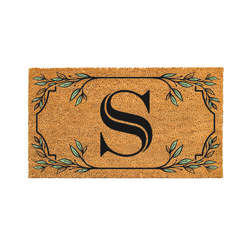 Tapis monogramme en fibre de coco, lettre «S»