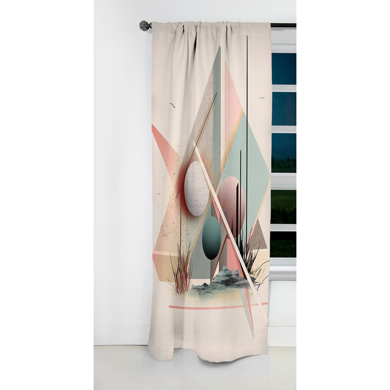 Tehillah - Abstract Curtain - Blackout Geometric Curtain - 1 Panels, 52" W x 108" L