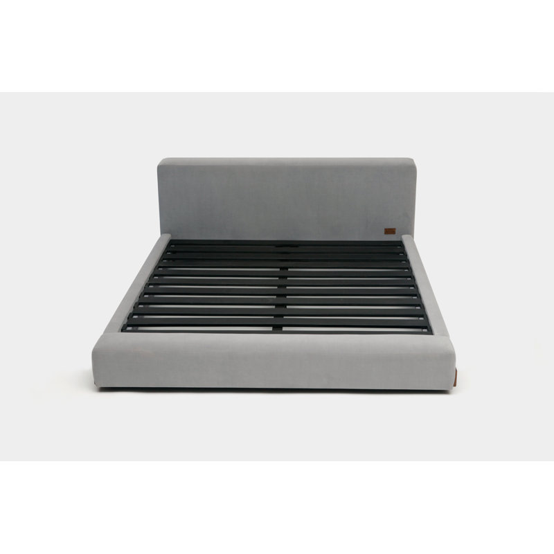 Upholstered Platform Bed, King, Fog