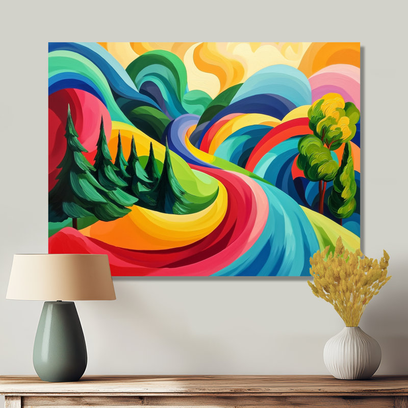 «Epic Prairies Landscapes I», art mural abstrait en métal, impression moderne sur métal, H 16 po x l 32 po