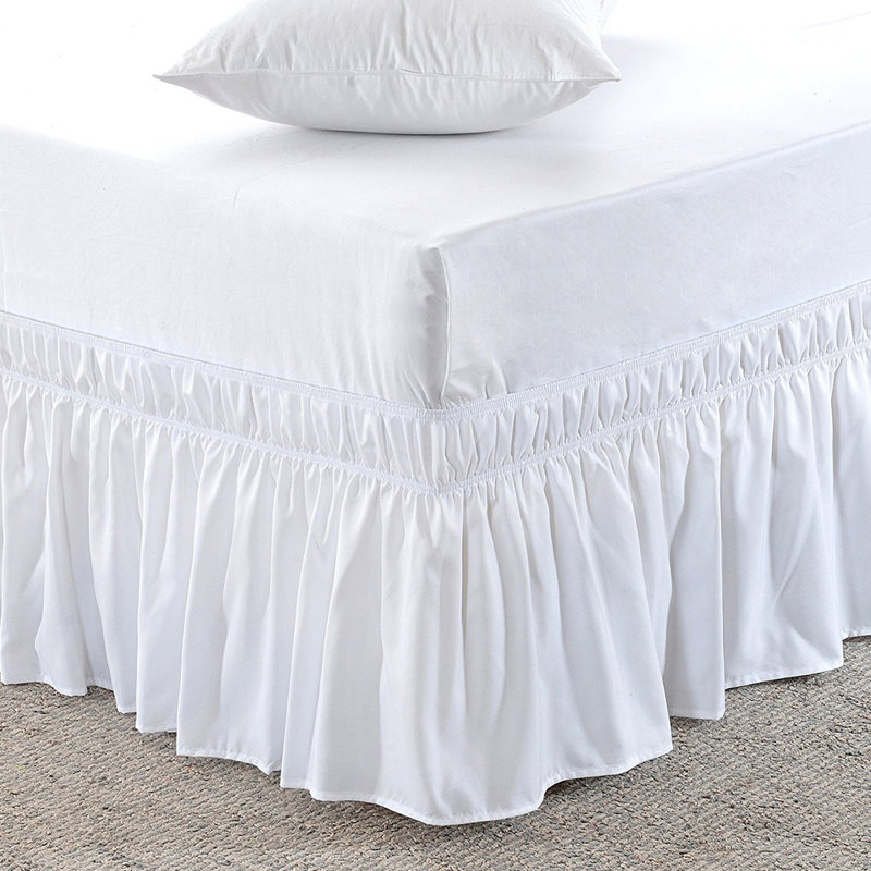Ruffled Wrap Around Bed Skirt, Twin, White