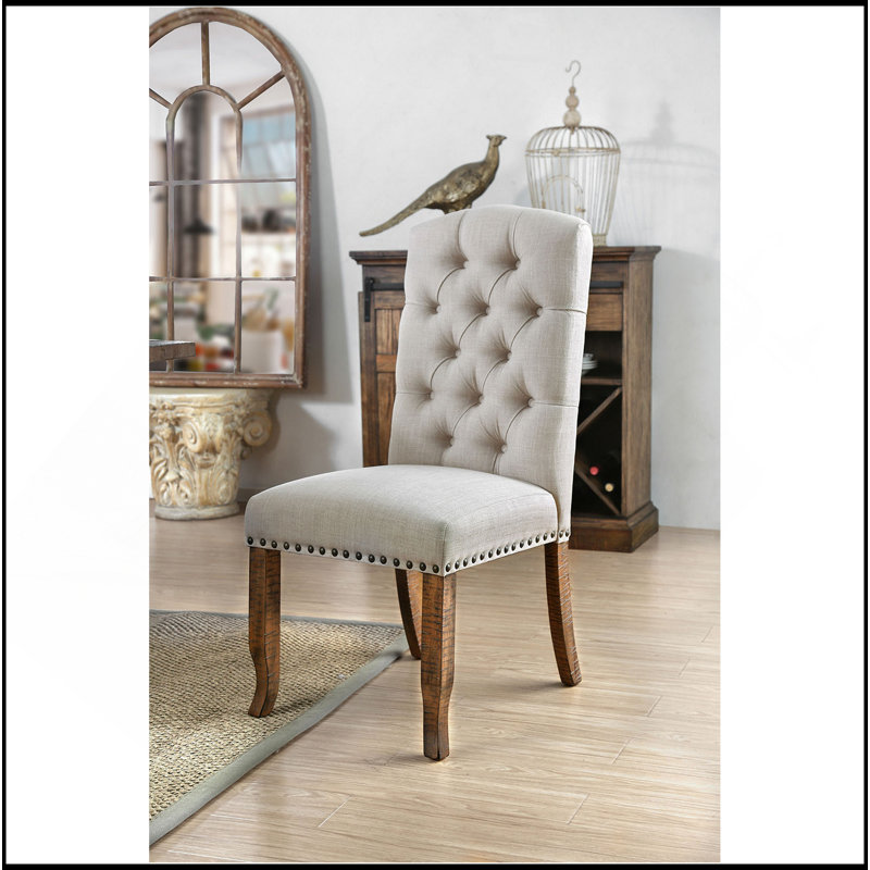 Contemporain ivoire en tissu 2 pièces Chaises d'appoint Bold Sturdy Design