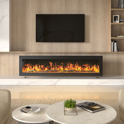 Wall mount Electric Fireplace with Remote Included, 12 Flame Colours,1800W