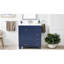 Meuble-lavabo bleu de 30 po, lavabo en céramique, tiroirs à fermeture en douceur, structure en bois massif, rangement, tiroirs coulissants pour l'organisation du rangement, meuble-lavabo 76 x 47 x 85 cm