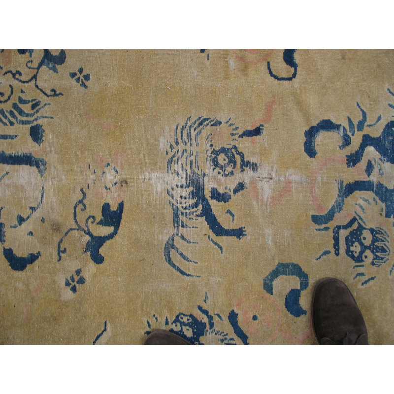Antique Peking Chinese Allover Ivory 1880s Rug