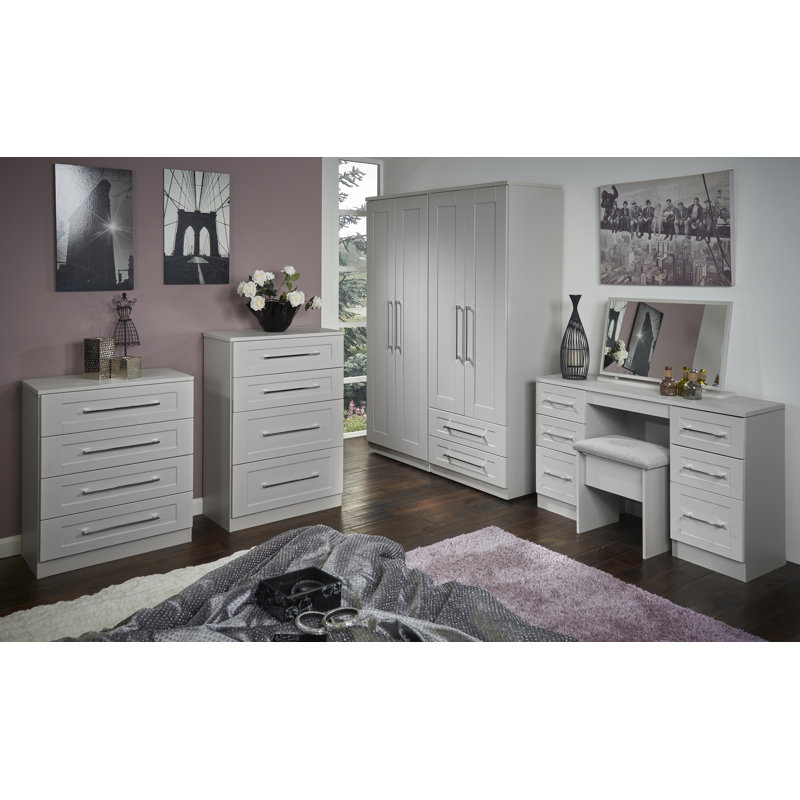 Fully Assembled Aironas 2 Drawer Bedside Table