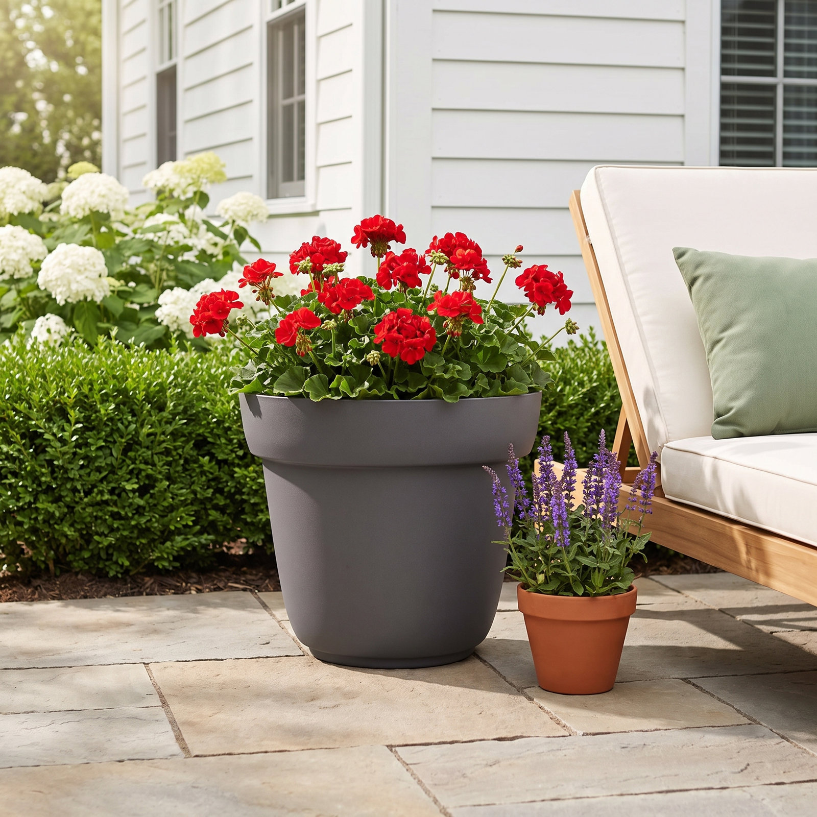 Chloe Circular Positive Recycled Plant Pots, 12" W x 12" L x 10" H, Storm