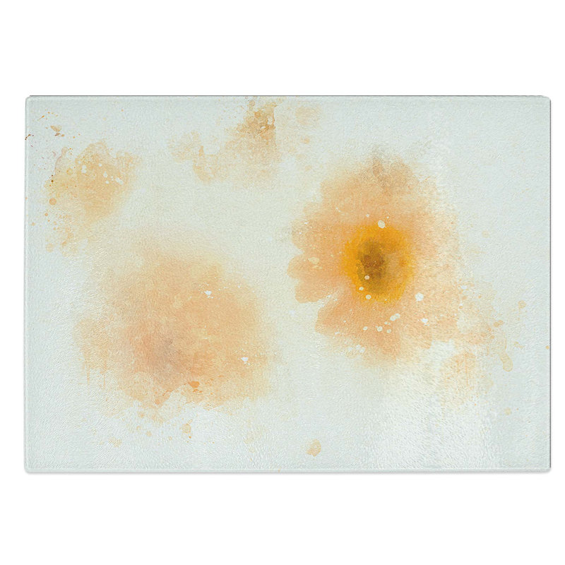 Glass Flower Collage in Abstract Chopping Board, 39 cm W x 28.5 cm L