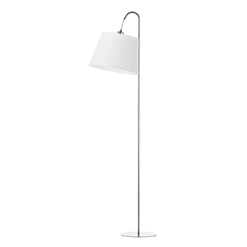 Salom 171cm Steel Arched/Arc Floor Lamp, Silver , White