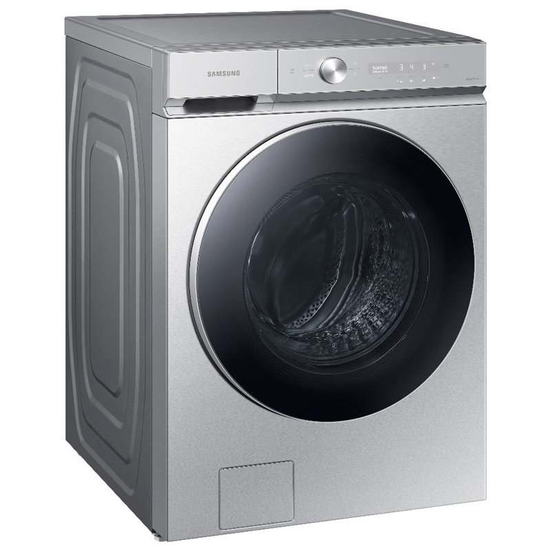 Samsung Bespoke 6,1 pi³ Laveuse à chargement frontal ultra grande capacité avec piqûre automatique et OptiWash, Acier argent