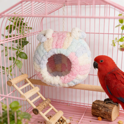 Multicolore hamac chaud pour petits oiseaux 5,9 x 5,9 x 3,5 po Parrot Cotton Nest