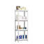 Support pour tablette en plastique à 4 niveaux Fixturedisplays®, 14 x 9,5 x 39 po, avec plateaux en filet rectangulaires en plastique, organisateur de panier de douche blanc, organisateur de rangement, idéal pour la salle de bain, la douche, le garde-m