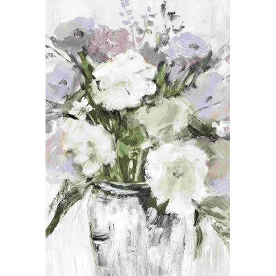 S Bouquet Grey - Wrapped Canvas Print