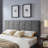 Waffle Stitch Headboard For King Bed - Fabric In With Contemporary Design-1001625139