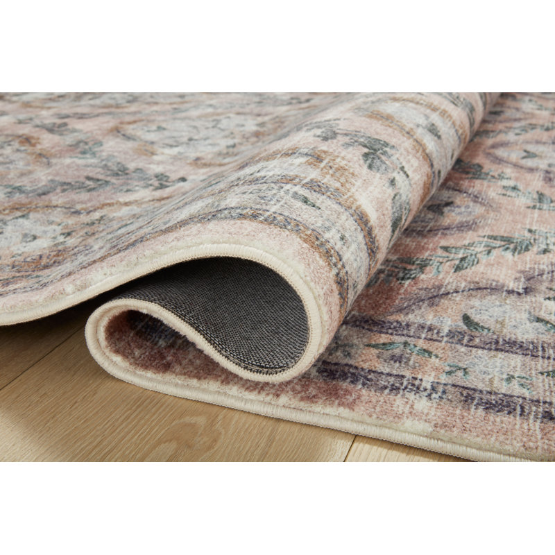 Rifle Paper Co. x Loloi Courtyard Blush Area Rug feat. CloudPile, Oval 2'3" x 3'9"