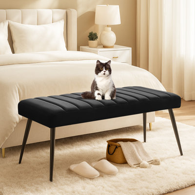 Velvet Upholstered Bench