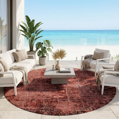 Tapis d'intérieur rond 8 po Merlot