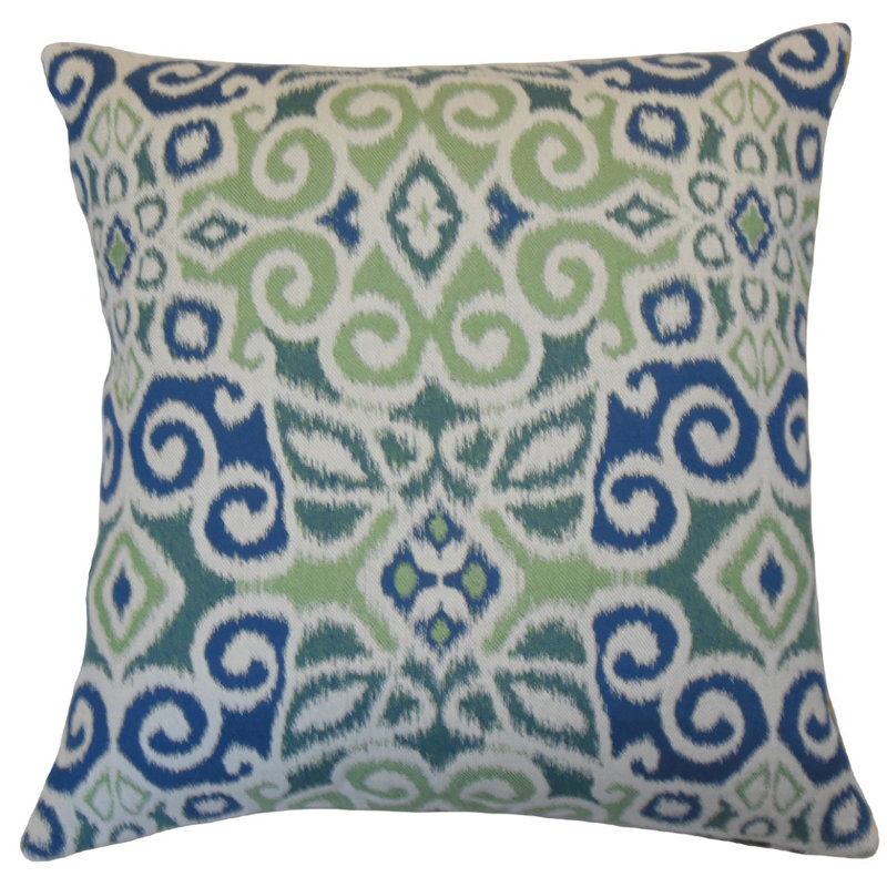 Coussin Carsci Ikat, Hauteur (22 po) x largeur (22 po), Cascade