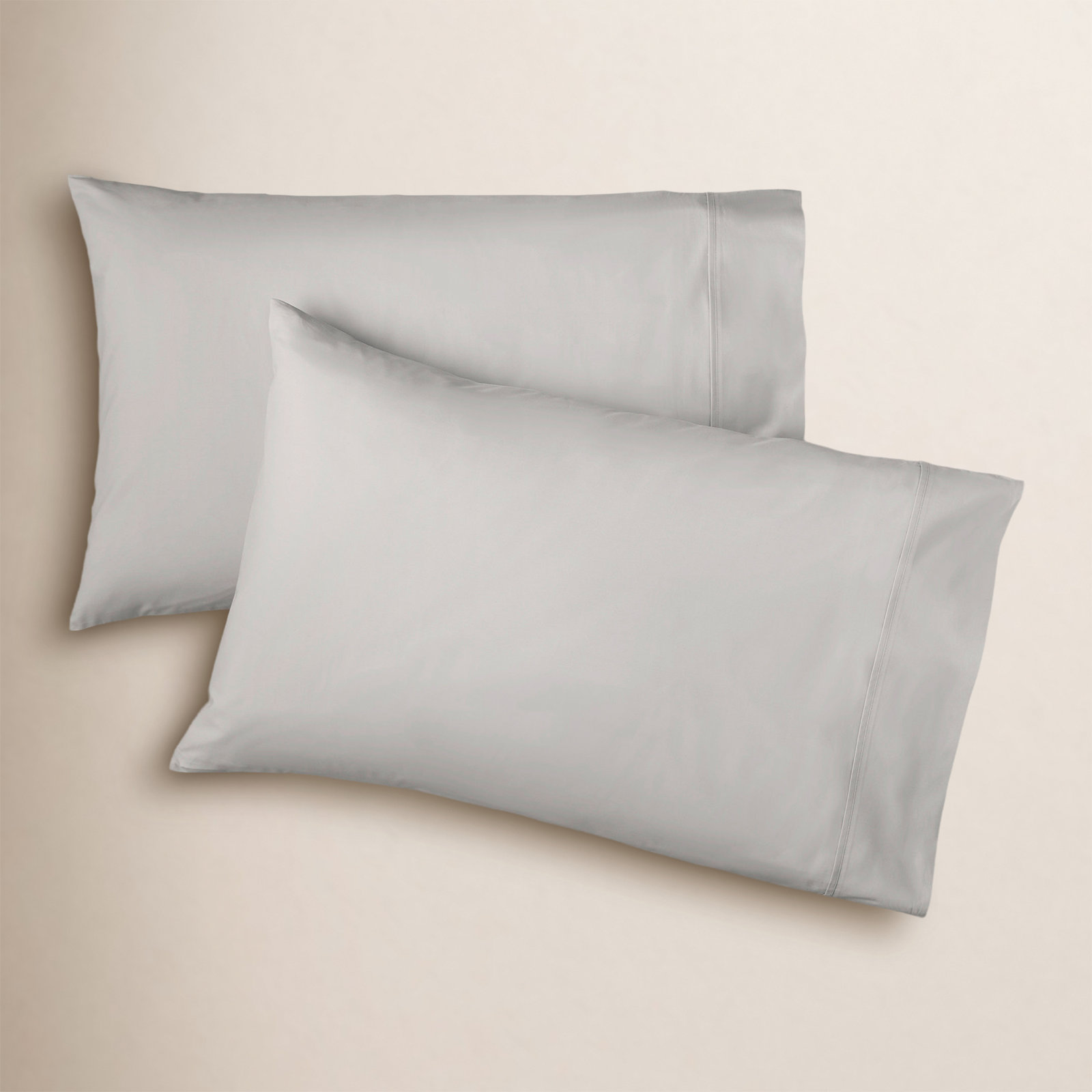 Emrik Organic Cotton Pillowcase, Soft Gray, King - 2 King Pillowcases
