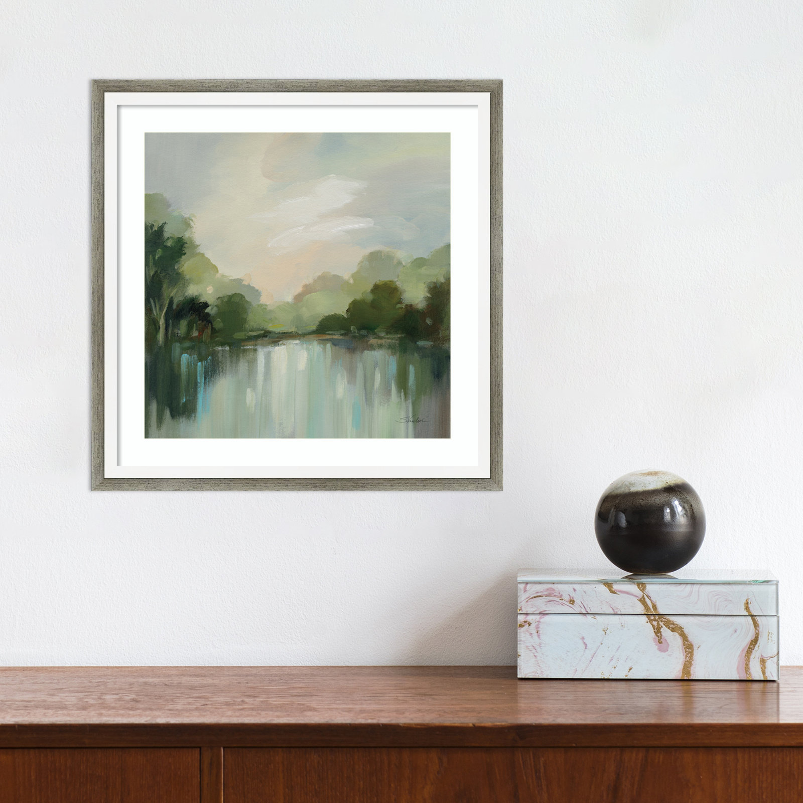 Cool Spring Day Print, 13" H x 13" W, Gray