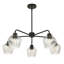 Luminaire suspendu 30 "en verre rayé transparent 5 lumières 30"