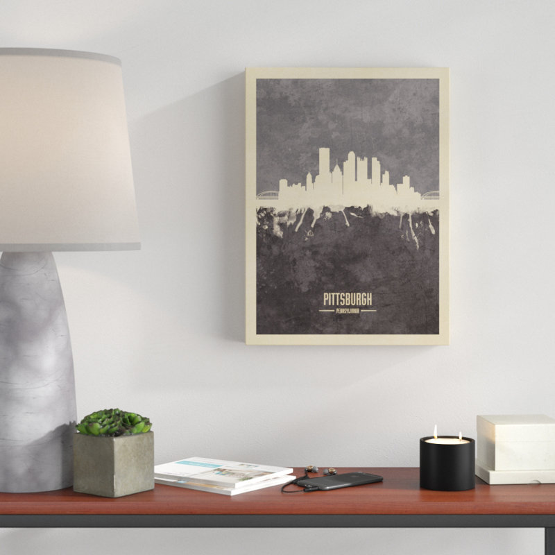« pittsburgh pennsylvanie horizon gray », impression sur toile tendue, H 32 po x l 24 po x P 2 po