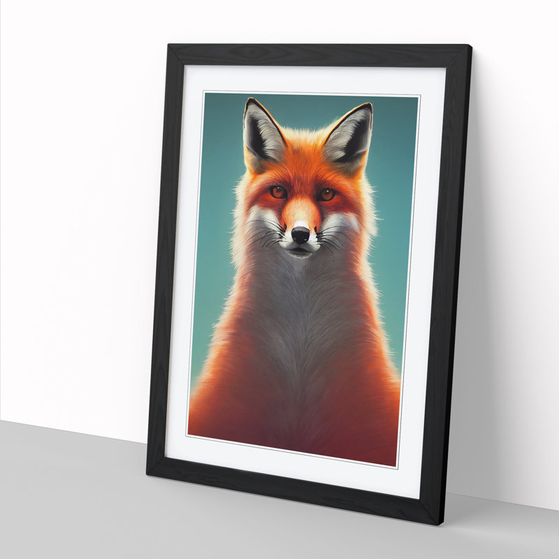 FRM-V0523-1035X Fox Portrait Vol.1 - Single Picture Frame Print, 64cm H x 46cm W x 2cm D, Walnut Framed