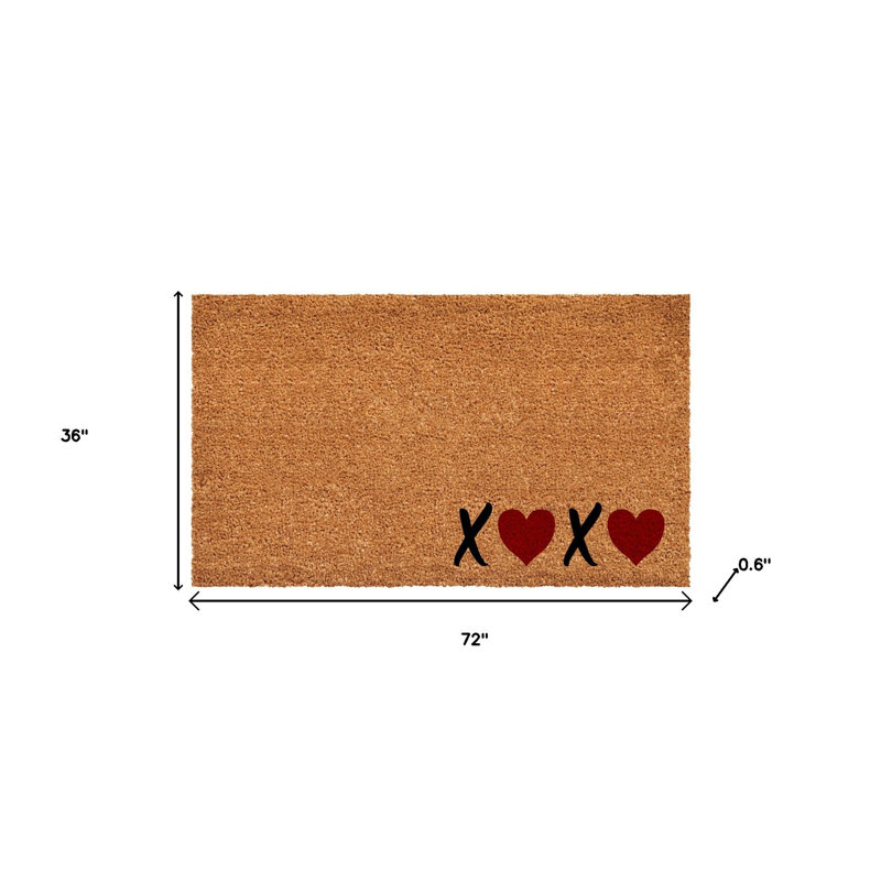Tapis d'entrée et d'extérieur antidérapant Cambarville Xoxo, L 36 po x L 72 po