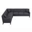 Canapé d'angle modulaire en forme de L, Chesterfield moderne de style Mid-Century avec dossier capitonné et garniture cloutée, structure renforcée robuste, résistant aux taches et aux égratignures, accueillant les animaux de compagnie, confort de soutien pour le salon-130033589