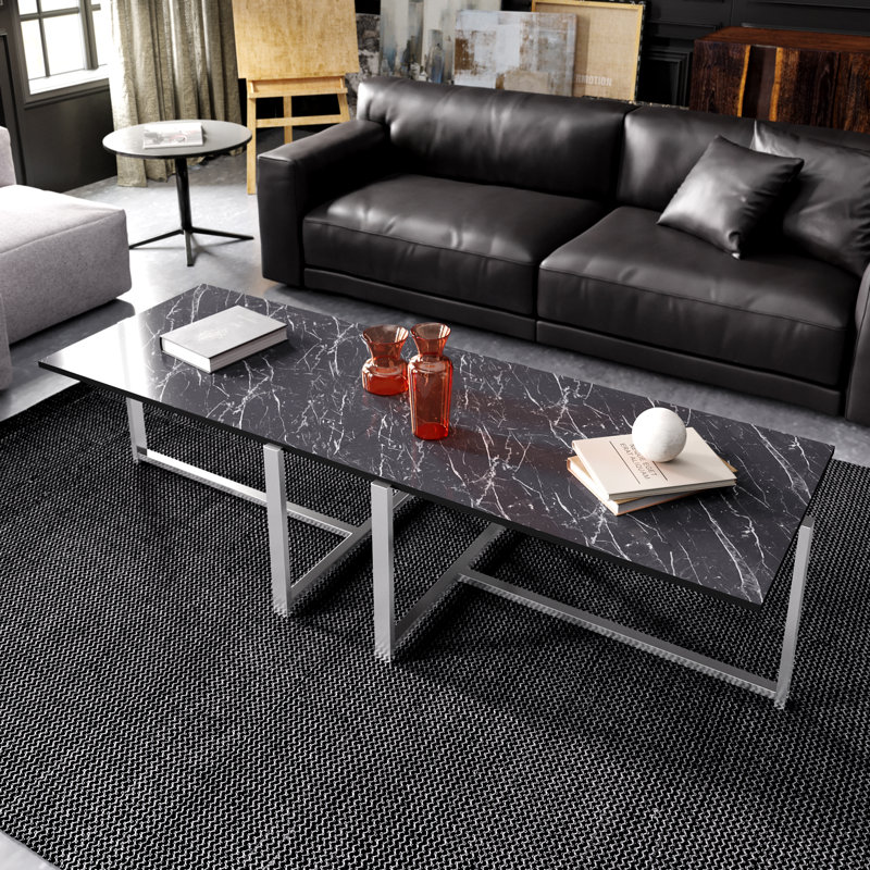 Adele 92cm Rectangular Coffee Table, Bendire, Chrome