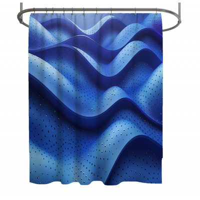 Curved Shapes Abstract Yes Shower Curtain
