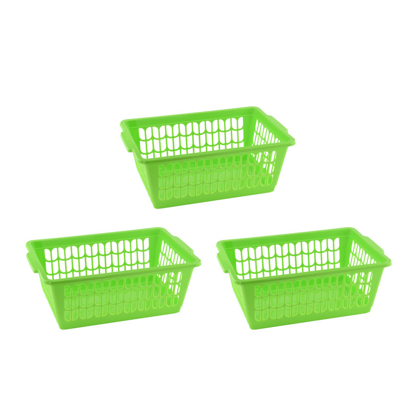 Ensemble de petits paniers en plastique, Vert
