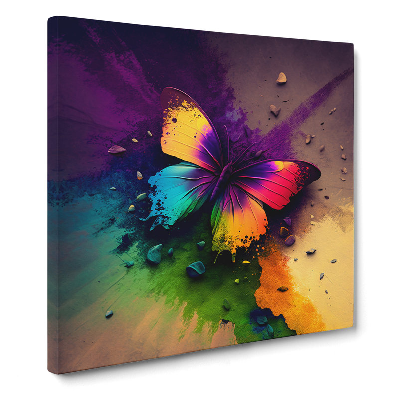 Butterfly Colour Field Painting - Print, 35cm H x 35cm W x 3cm D