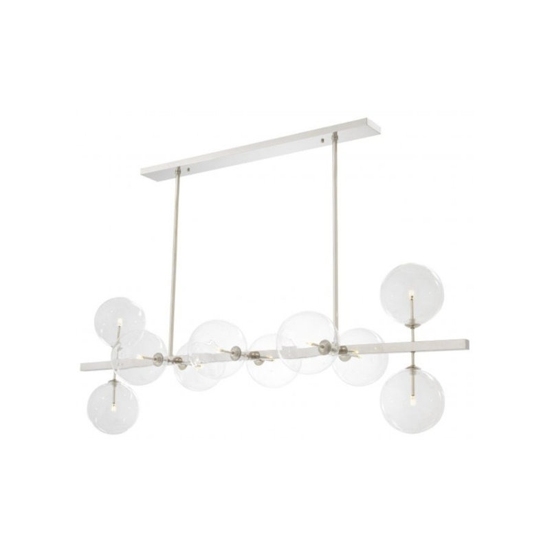 Lustre symétrique Deiter Largo 70's, Transparent, Chrome poli, 32 po de longueur x 20 po de largeur x 24 po de ha
