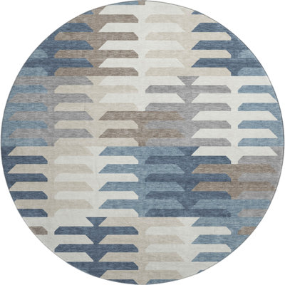 Premium Machine Washable Mayfield AMF2328 Geometric Rug