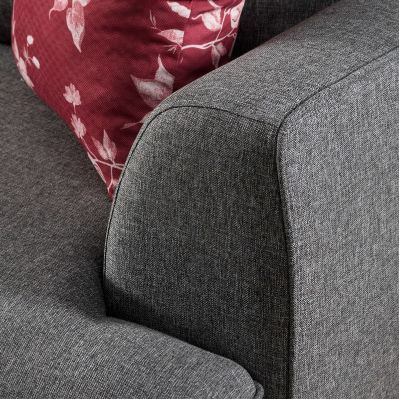 Canapé rembourré 90,6 po Gwain, 100 % polyester gris foncé