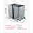 Pullout Trash Can for Kitchen Cabinets, 35 QT x2 Double Under Sink Garbage Waste Recycling Bin, Under Mount Waste Container, Featuring Heavy-Duty Metal Full Extension Sliding System and Handle-117497782