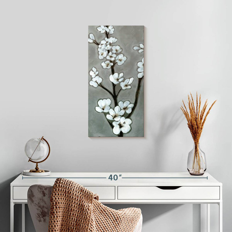 White Blossoms I, 24" H x 12" W