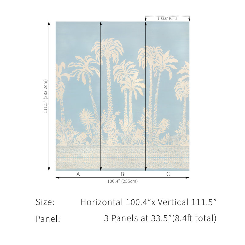 Lilly Pulitzer Palms Way Mural, Blue