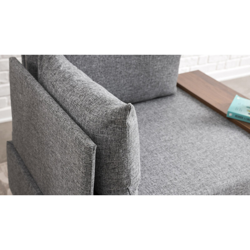 Modern 1-Seat Sofa, Solid Grey, 39.4 x 31.5 x 29.5 inches | Durable Wood & Fiberboard Frame, 100% Polyester Fabric, 28 DNS Foam Seat & Supportive Back, Easy Clean | Contemporary Scandinavian Design for Home & Hotel