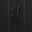 Armoire de rangement multifonctionnelle noire, tablettes en MDF réglables, utilisation intérieure moderne