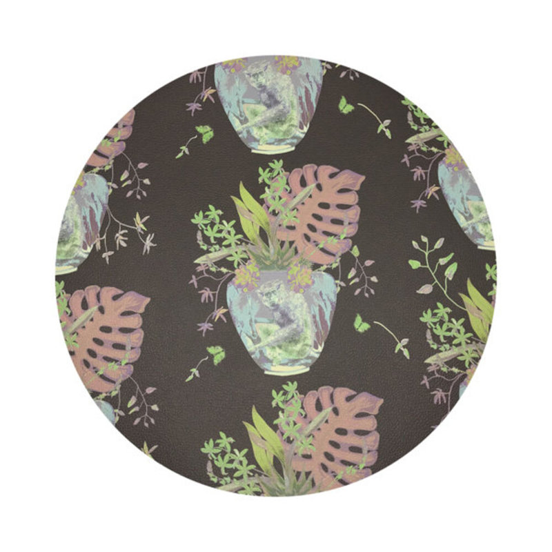 Monkey Small Jungle Pebble 16" Vinyl Placemat, Chocolate