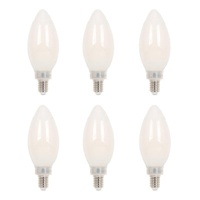 4.5 Watt (60 Watt Equivalent) Soft White B11 Dimmable Filament LED Bulb, Candelabra Base, 6 Pack
