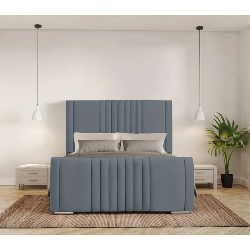 Ganador Upholstered Bed, Double (4'6), Charcoal